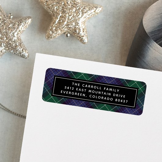 Holiday Tartan Return Address Label