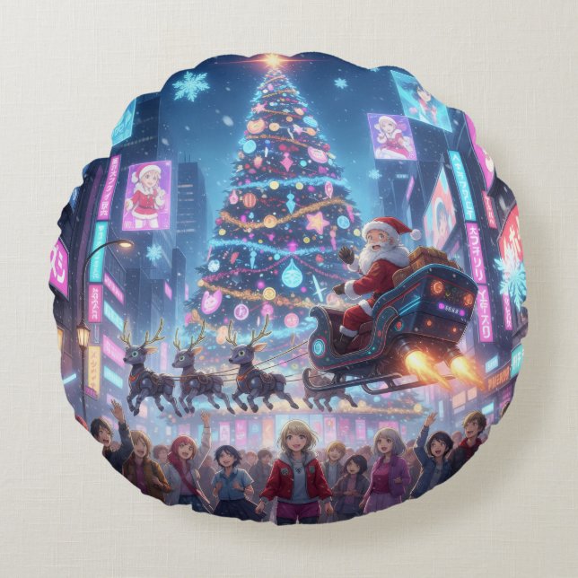 Holiday Throw Pillow Rond Kussen (Voorkant)