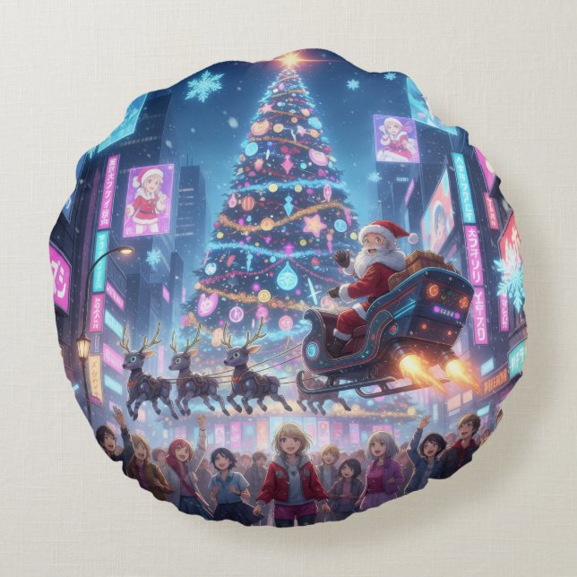 Holiday Throw Pillow Rond Kussen (Achterkant)