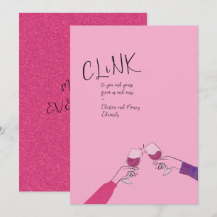 Holiday Toast Kaart – "Clink" wijnglas Proost