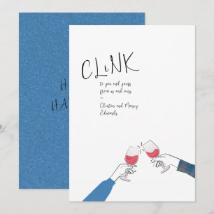 Holiday Toast Kaart – "Clink" wijnglas Proost