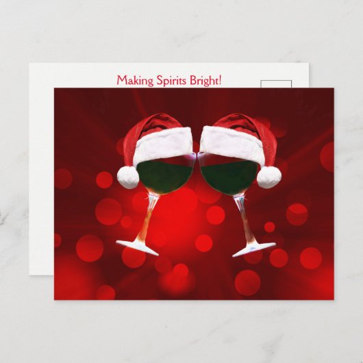 Holiday Toasting Funny Wine Briefkaart (Voorkant / Achterkant)