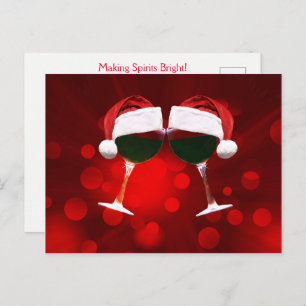 Holiday Toasting Funny Wine Briefkaart