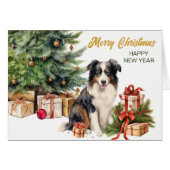 Holiday Tree Border Collie Dog Christmas (Voorkant Horizontaal)