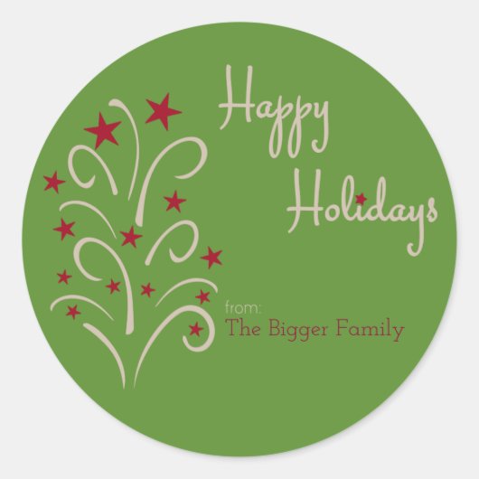 Holiday Tree Gift Label - Aanpassen (Voorkant)