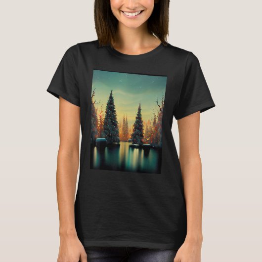 Holiday Trees Design T-shirt (Voorkant)