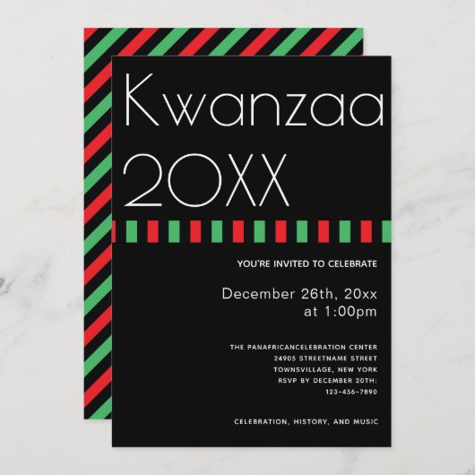 Holiday Typography Kwanzaa Kaart (Voorkant / Achterkant)