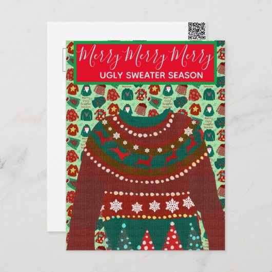 Holiday Ugly Sweater invitation à thème customisé (Devant / Derrière)