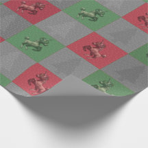 Holiday Unicorn Christmas Wrapping Paper (Grijs)