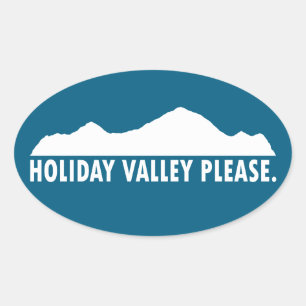 Holiday Valley graag Ovale Sticker