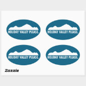 Holiday Valley graag Ovale Sticker (Vel)