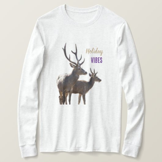 Holiday Vibes Deers Long Sleeves Top (Design voorkant)