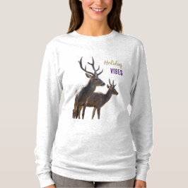 Holiday Vibes Deers Long Sleeves Top