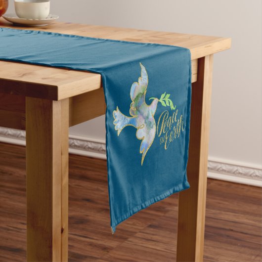 Holiday Waterverf Dove Gold Peace on Earth Korte Tafelloper (Voorbeeld)