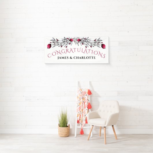 Holiday Waterverf Holly Blossom Weddenschap Spandoek (Insitu)