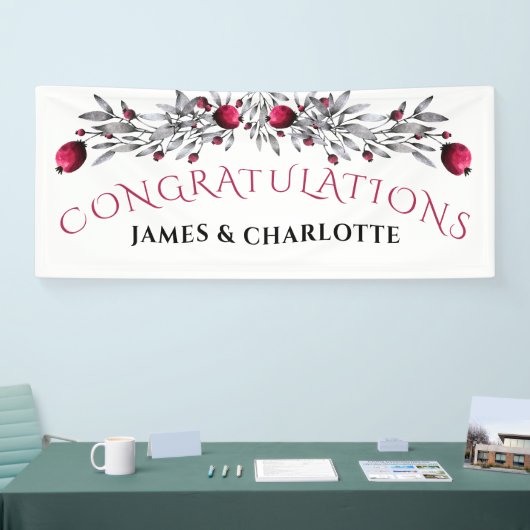 Holiday Waterverf Holly Blossom Weddenschap Spandoek (Beurs)