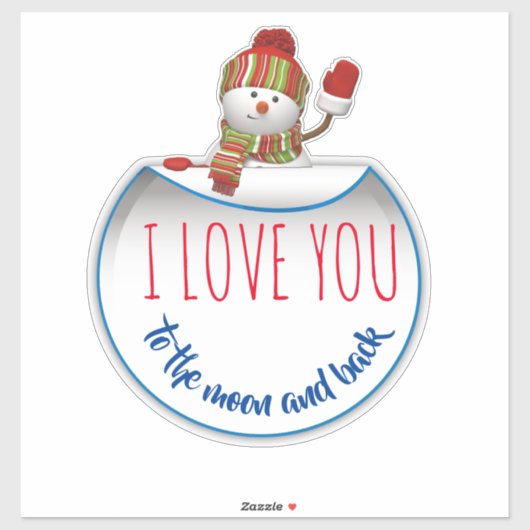 Holiday Waving Snowman Sticker (Vel)
