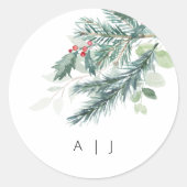Holiday Wedding Monogram Favoriete Sticker (Voorkant)