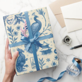 Holiday & Winter Mahjong Toile Wrapping Paper Cadeaupapier