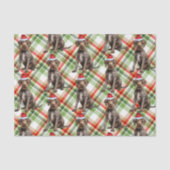 Holiday Wirehaired Pointer Dog Red Plaid Christmas Tissuepapier (Voorkant)