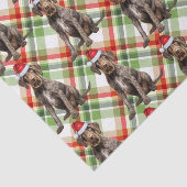 Holiday Wirehaired Pointer Dog Red Plaid Christmas Tissuepapier (Detail)