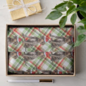 Holiday Wirehaired Pointer Dog Red Plaid Christmas Tissuepapier (Geschenk)