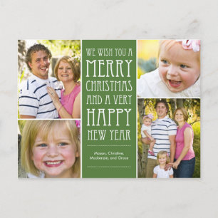 Holiday Wishes Christmas Photo Card Postcard Feestdagenkaart
