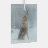 Holiday Wolf en Snow Howling Glas Ornament (Voorkant Rechts)