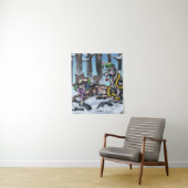 Holiday Wolves Wandkleed (In situ)