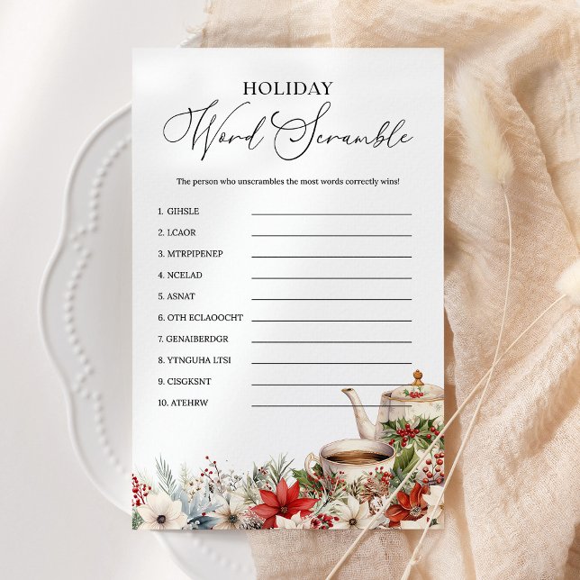 Holiday Word Scramble Christmas Tea Party Game (Creator heeft geüpload)