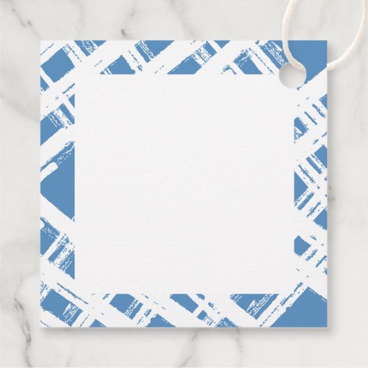 HOLIDAY WRAPPING Merry Kerstelegant blauw Bedankjes Labels (Achterkant)