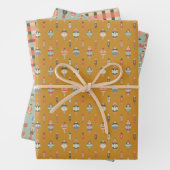 Holiday Wrapping Paper Flat Sheet Set of 3 (In situ)