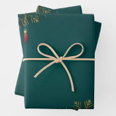Holiday Wrapping Paper Flat Sheet Set of 3