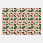 Holiday Wrapping Paper with Fruit & Holly, Pink (Voorkant 3)