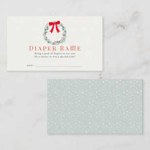Holiday Wreater Baby shower Diaper Raffle Ticket Informatiekaartje