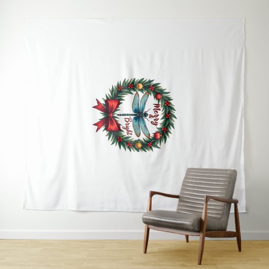 Holiday Wreath Dragonfly Wandkleed (In Situ (horizontaal))