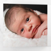 Holiday Wreath Greenery Photo Trifold Kaart (Binnenzijde eerst)