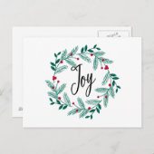 HOLIDAY WREATH HAND LETTEED BRIEFKAART (Voorkant / Achterkant)