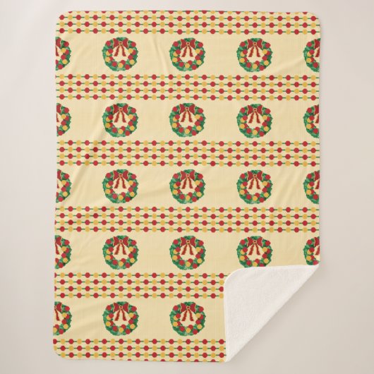 Holiday Wreath Knit Sherpa Deken (Voorkant)