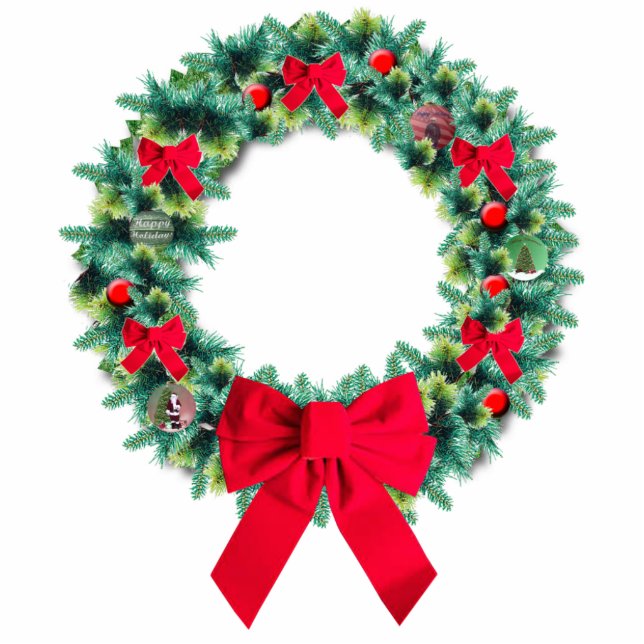 Holiday Wreath-Ornament Fotobeeldje Ornament (Voorkant)