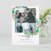 Holiday Wreatscript 3 Foto Merry Kerstmis Chic (Staand voorkant)