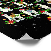 Holiday Xmas Lighting Santa Llama Christmas Tree Poster (Hoek)