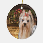 Holiday Yorkie Ornament (Links)