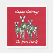 Holiday Zebras, feestelijke kerstboomschild