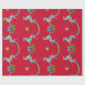 Holiday Zebras op rood Cadeaupapier (Vlak)