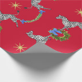 Holiday Zebras op rood Cadeaupapier (Hoek)