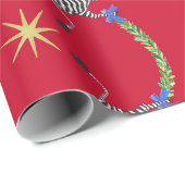 Holiday Zebras op rood Cadeaupapier (Rol Hoek)