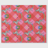 Holiday Zebras Pink Pset Cadeaupapier (Vlak)