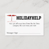 HOLIDAYHELP Coupon Visitekaartje (Voorkant)