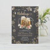Holidays are Brewing Staff Beer Christmas Party Kaart (Staand voorkant)